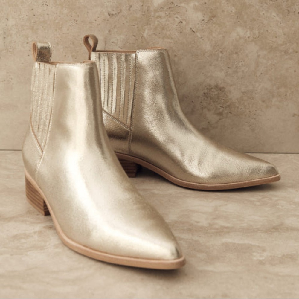 Gold Nina Ankle Boots Frankie4 11 Leather Metallic